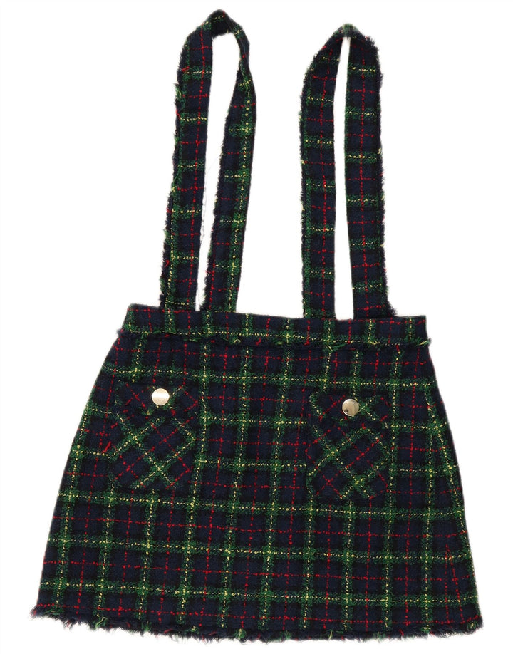Zara Damebukser Nederdel Large W34 Navy Blue Check