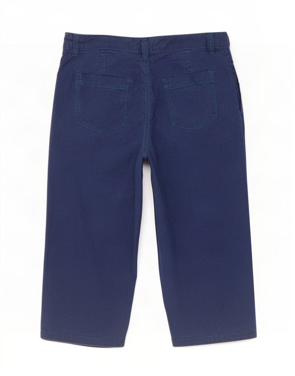 Marks & Spencer Bermuda Shorts til kvinder UK 12 Medium W30 Navy Blue Linen