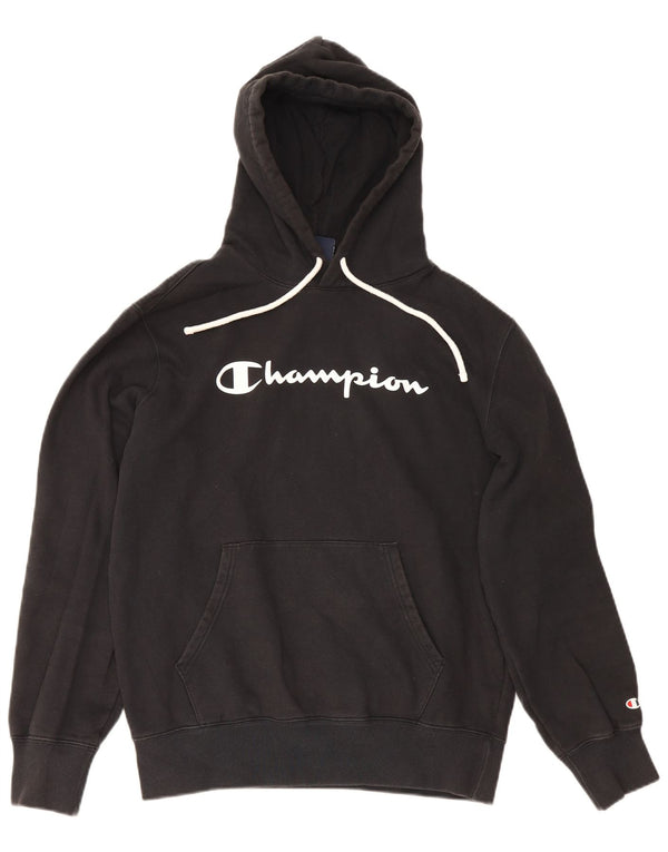 Champion Herre grafisk hættetrøje Jumper Stor sort bomuld