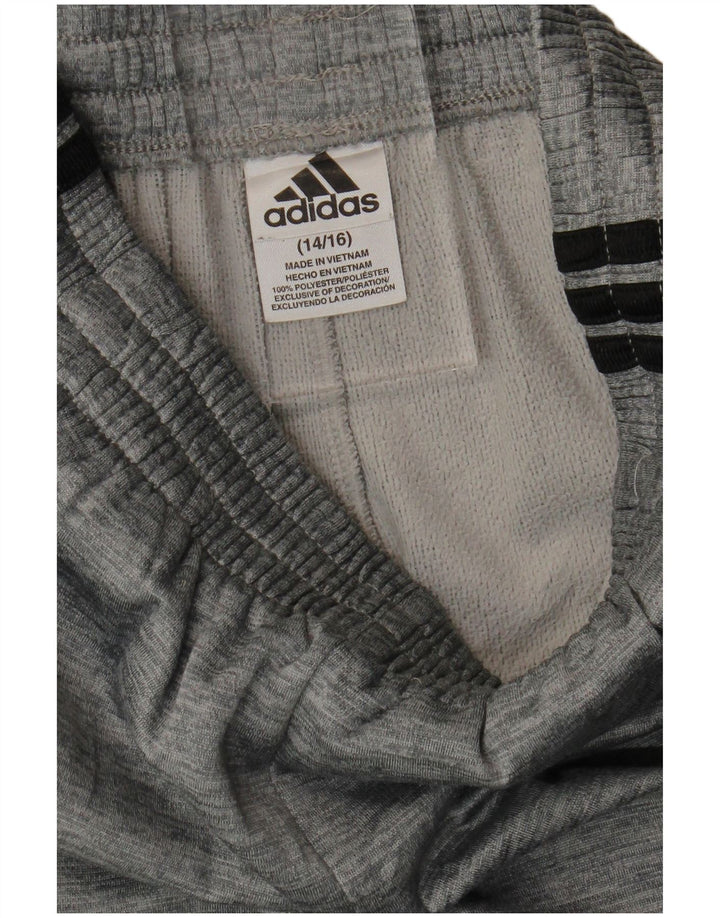 ADIDAS Træningsdragtsbukser til drenge 14-15 år Grå Flecked Polyester