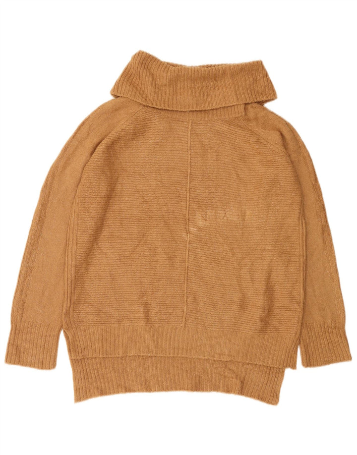 Oasis Dame Oversized Roll Neck Jumper Sweater UK 10 Small Beige Acryl