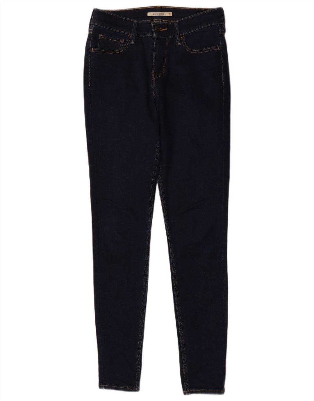 LEVI'S Dame 710 Super Skinny Jeans W28 L30 Marineblå Bomuld
