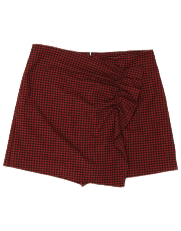 Zara Womens Casual Shorts Large W30 L3 Red Gingham
