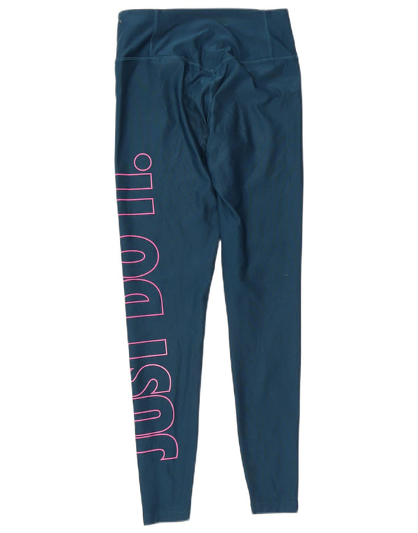 Nike Dame Dri Fit Grafiske Leggings UK 6 XS Blå Polyester