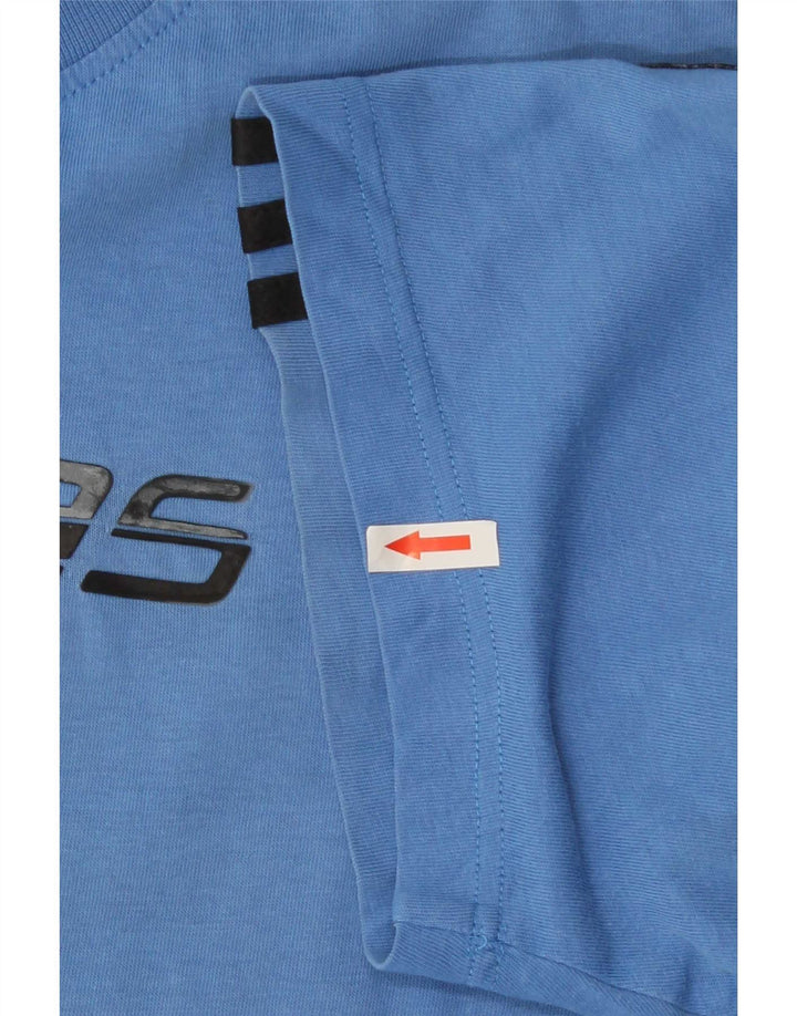 Adidas Herre Grafisk T-Shirt Top Stor Blå Bomuld