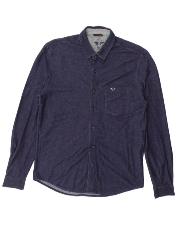 Dockers Herre Flex Slim Fit skjorte Medium Navy Blue