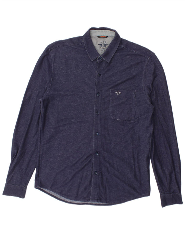 Dockers Herre Flex Slim Fit skjorte Medium Navy Blue