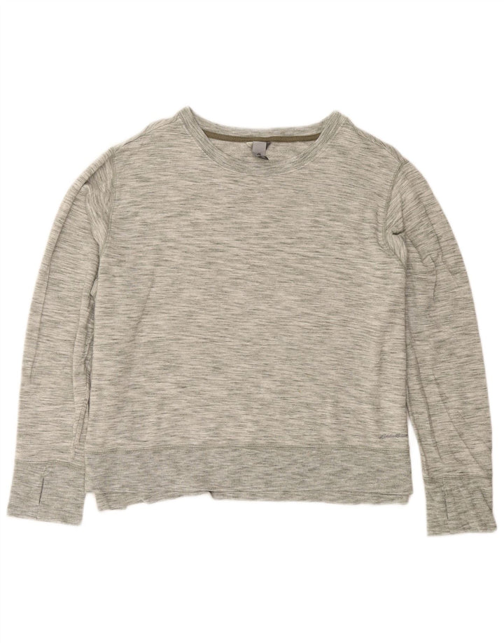 EDDIE BAUER Dame Sweatshirt Jumper UK 18 XL Grå Flecked Modal