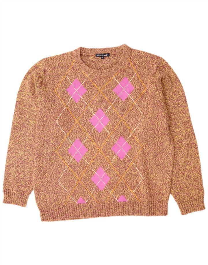 GREENLAND Womens UK 20 2XL Flerfarvet Argyle/Diamond Akryl
