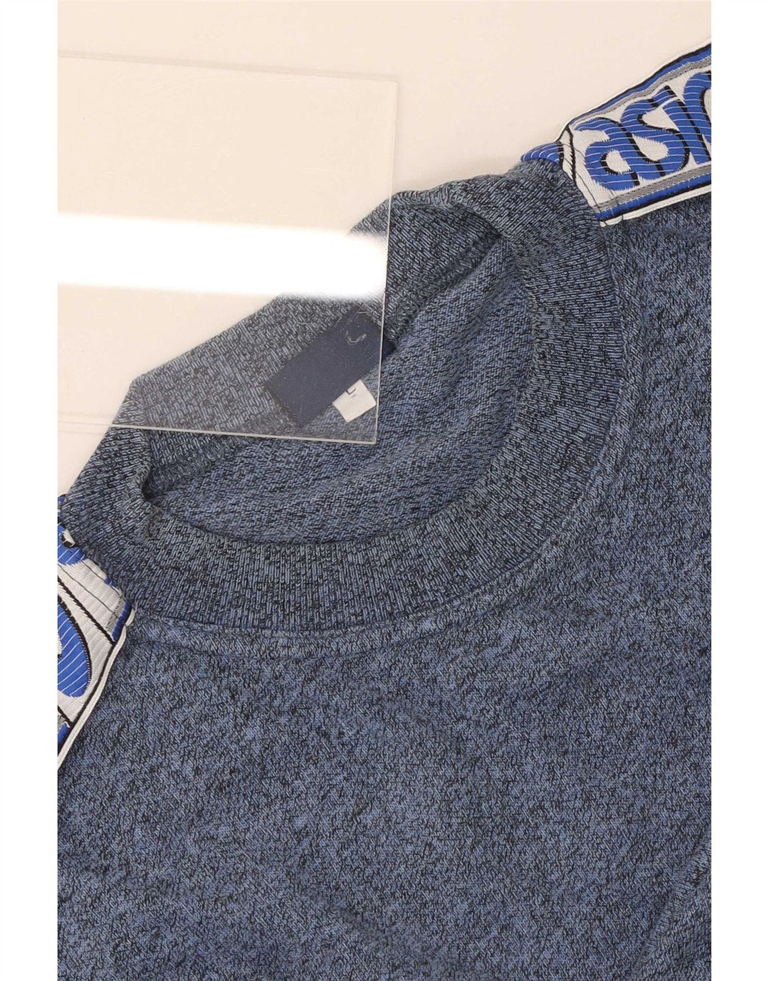 Asics Herre Regular Graphic T-Shirt Top Large Blue Colourblock