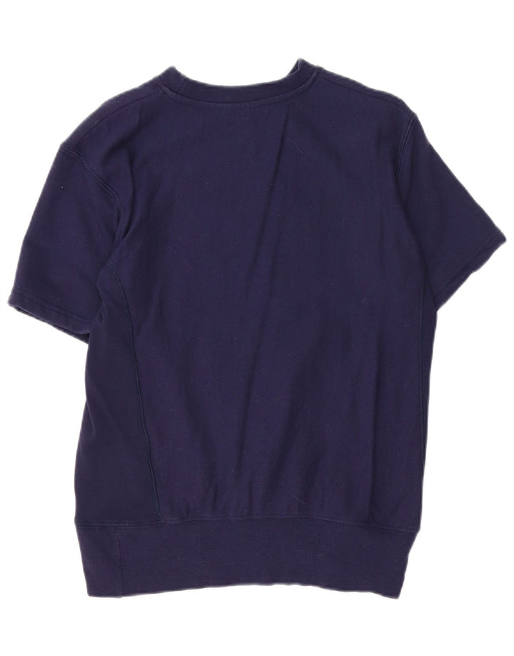 CONVERSE Dame Oversized grafisk sweatshirt Jumper UK 6 XS Navy Blue