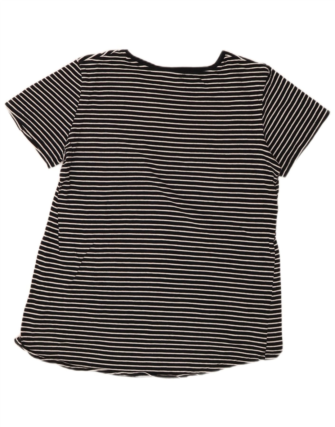 Zara Dame T-Shirt Top UK 10 Lille Sort Stribet