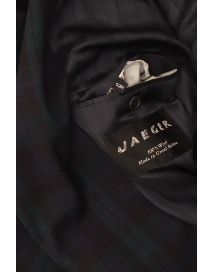Jaeger herre dobbeltradet blazerjakke IT 52 XL marineblå ternet uld