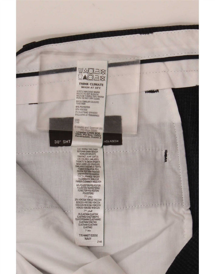 Marks & Spencer Straight Casual Bukser til mænd W38 L29 Marineblå polyester