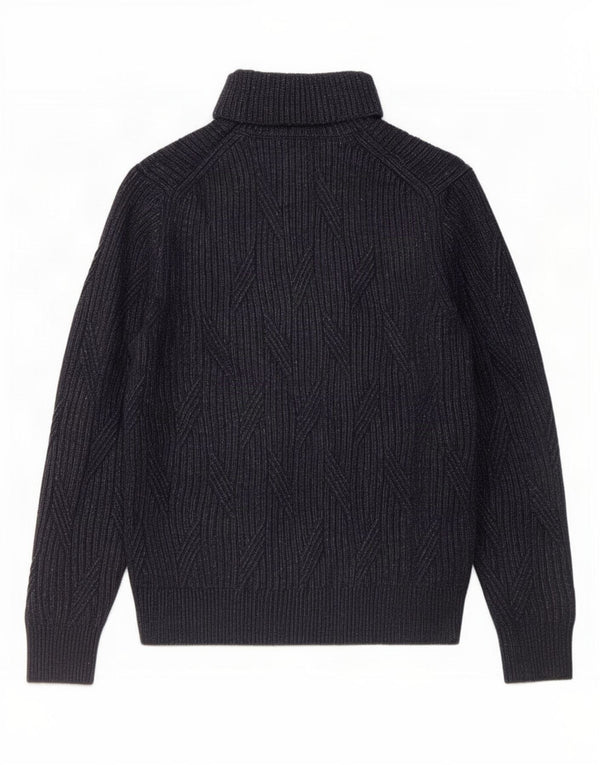 Marks & Spencer Dame Roll Neck Jumper Sweater UK 14 Large Navy Blue