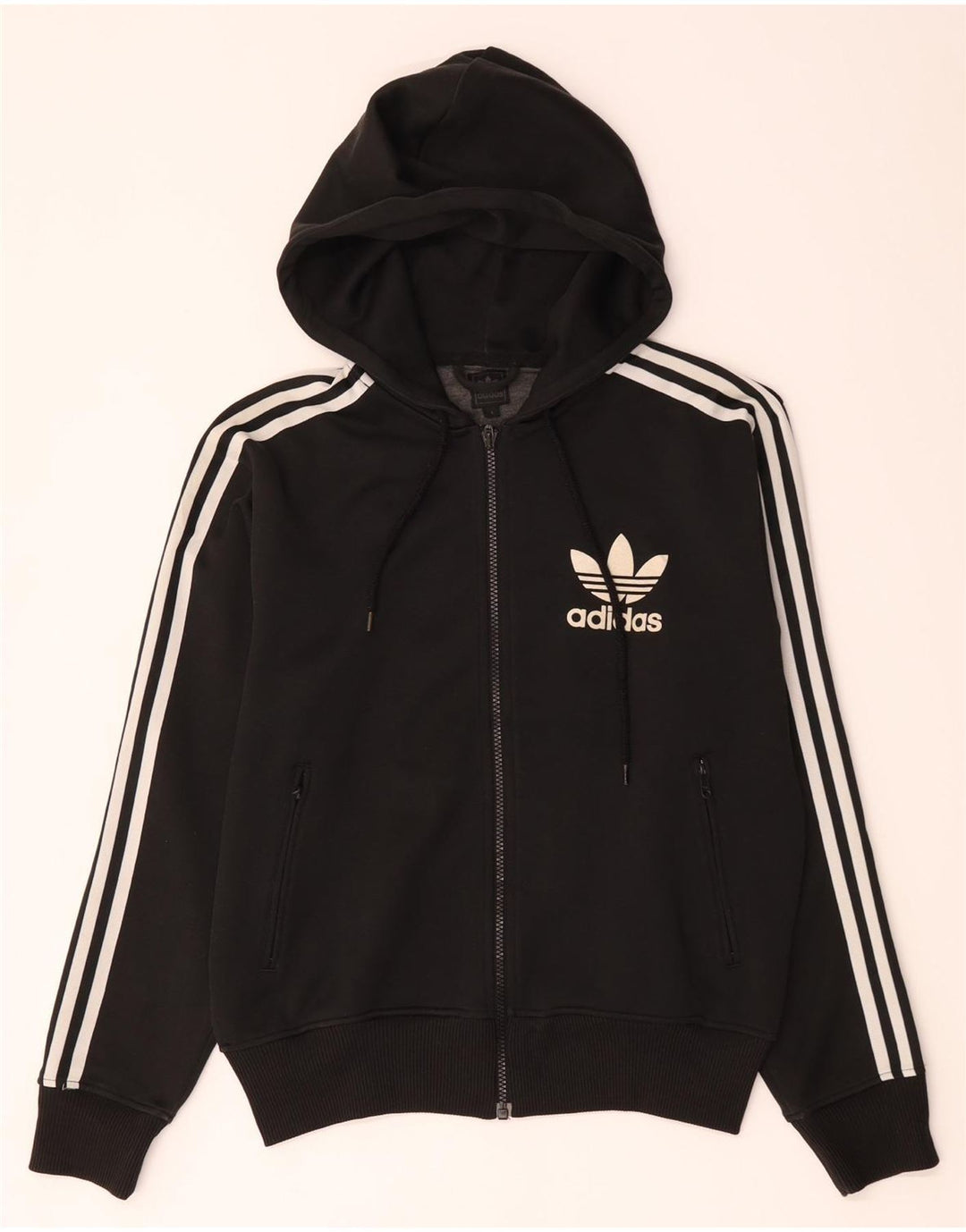 Adidas Dame Hættetrøje Sweater UK 16 Stor Sort Polyester