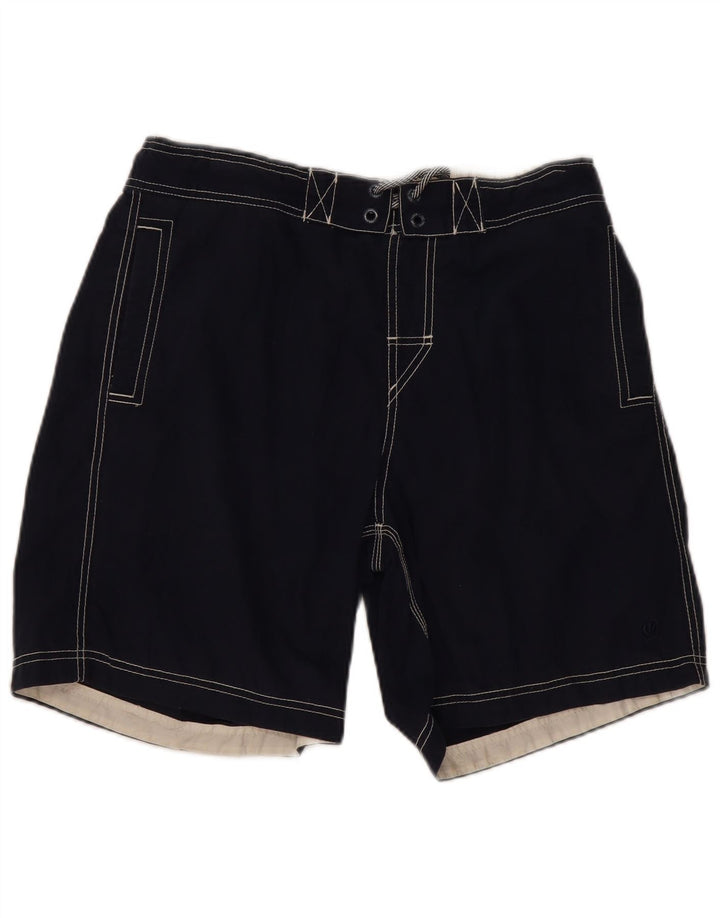 Fedt ansigt Herre badeshorts store marineblå bomuld