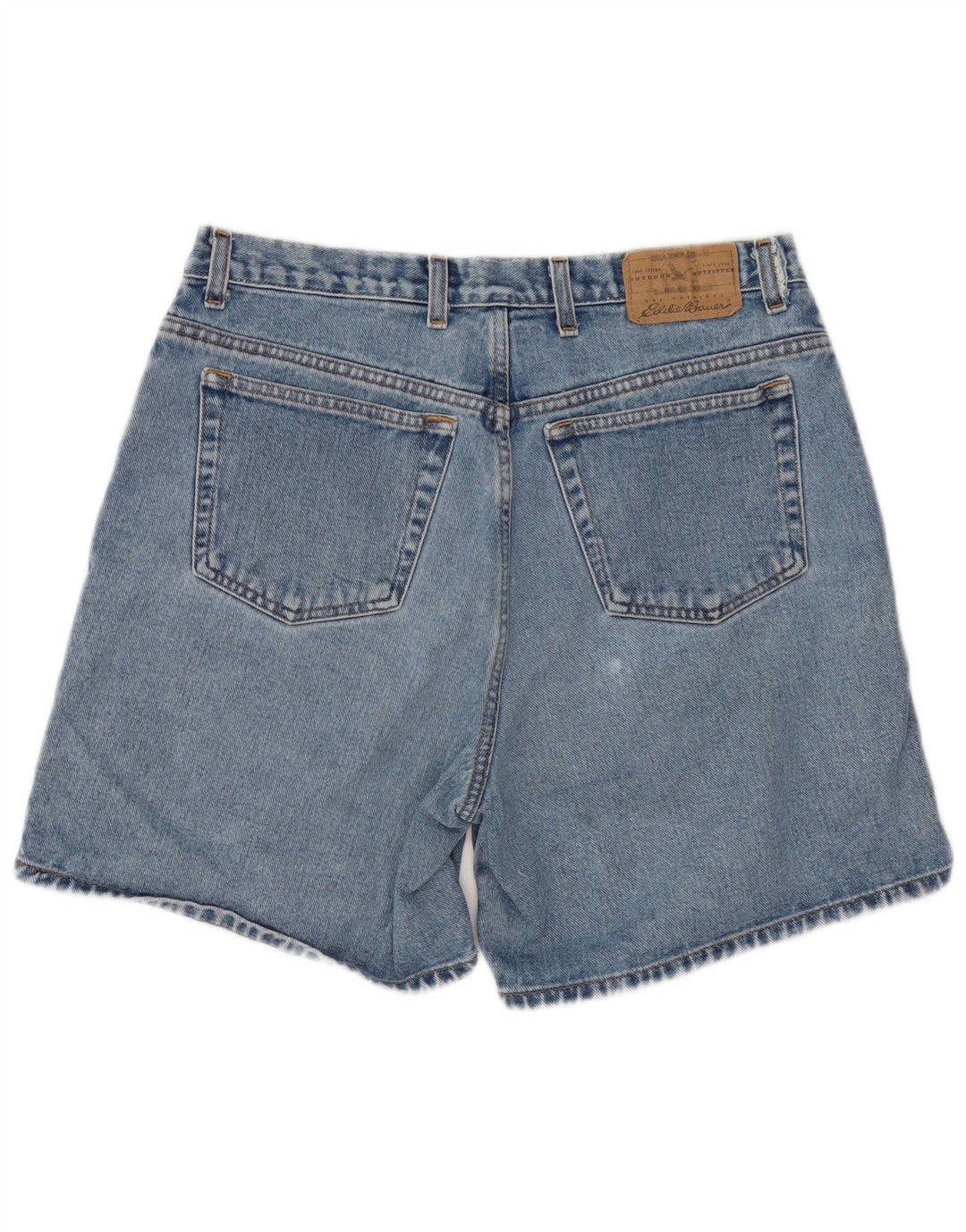 EDDIE BAUER Dame Denim Shorts US 14 XL W34 Blå Bomuld