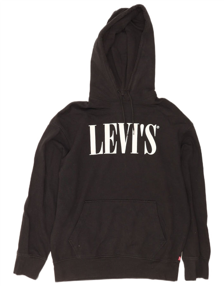 Levi's Herre grafisk Relaxed Fit Hoodie Jumper Medium Sort Bomuld