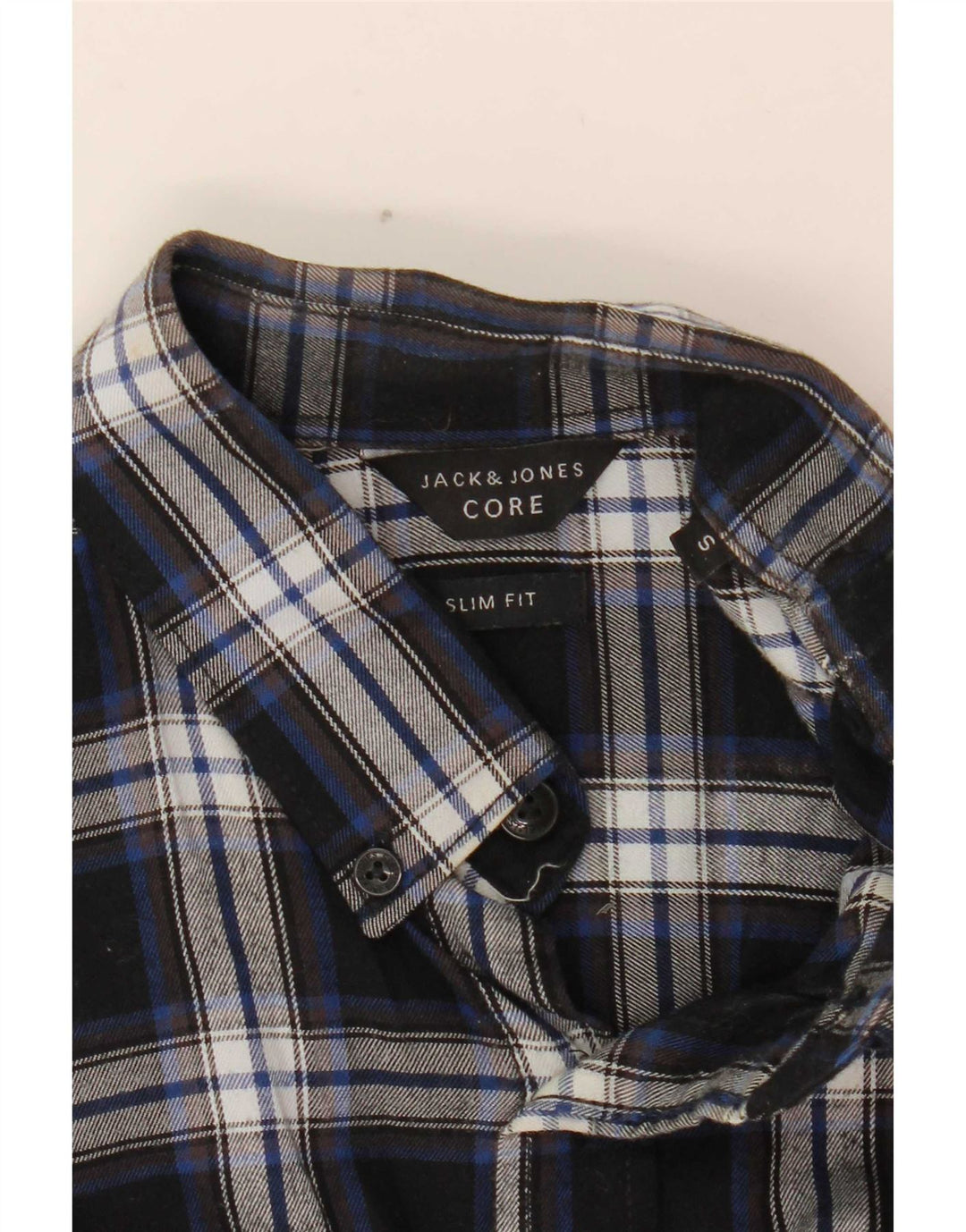 Jack & Jones Herre Slim Fit Flanellskjorte Lille blå ternet