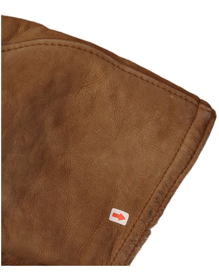 Vintage Herre Shearling Overfrakke UK 40 Large Brown