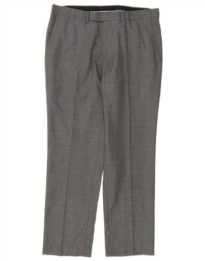 Marks & Spencer Straight Suit Bukser til mænd W34 L29 Grå polyester