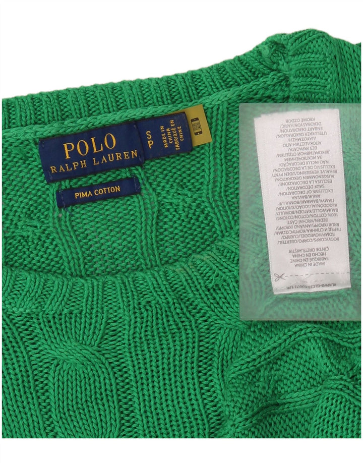 POLO RALPH LAUREN Dame sweater med rund hals DK 10 Lille grøn bomuld