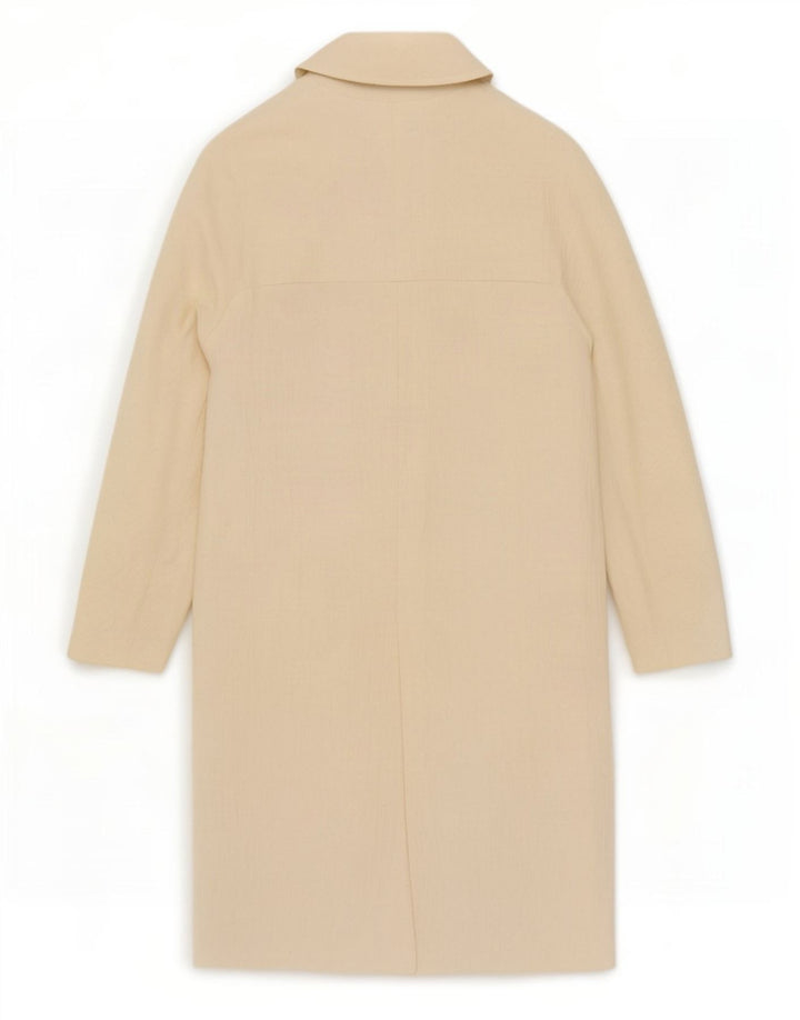 Zara Dame Dobbeltradet Frakke UK 14 Medium White Viscose