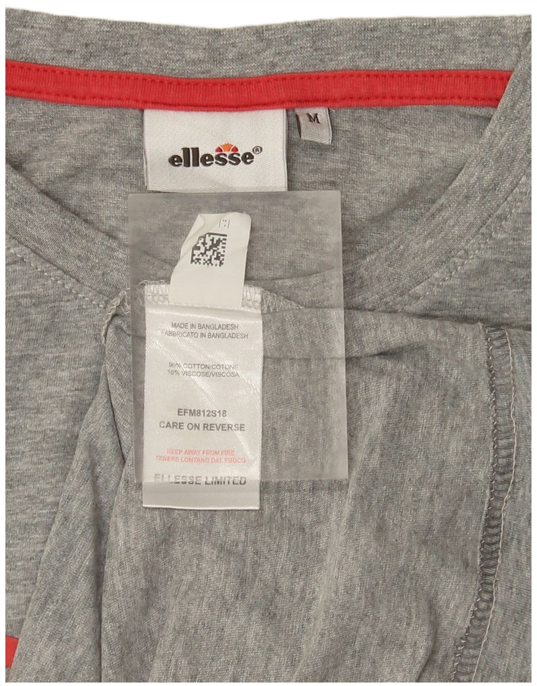 Ellesse Herre Grafisk T-Shirt Top Medium Grå Bomuld