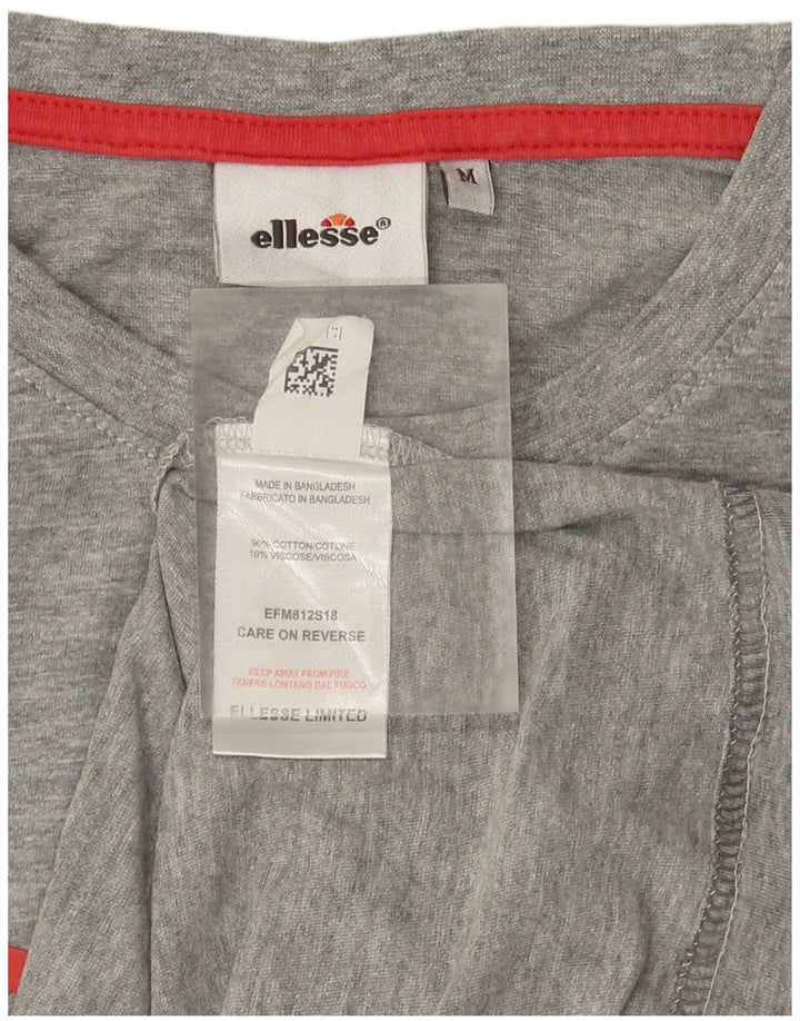 Ellesse Herre Grafisk T-Shirt Top Medium Grå Bomuld