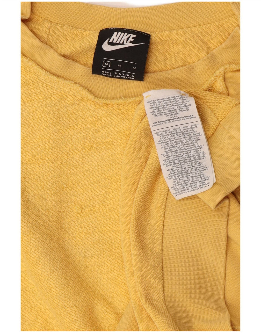 Nike Herre sweatshirt Jumper Medium Gul Bomuld