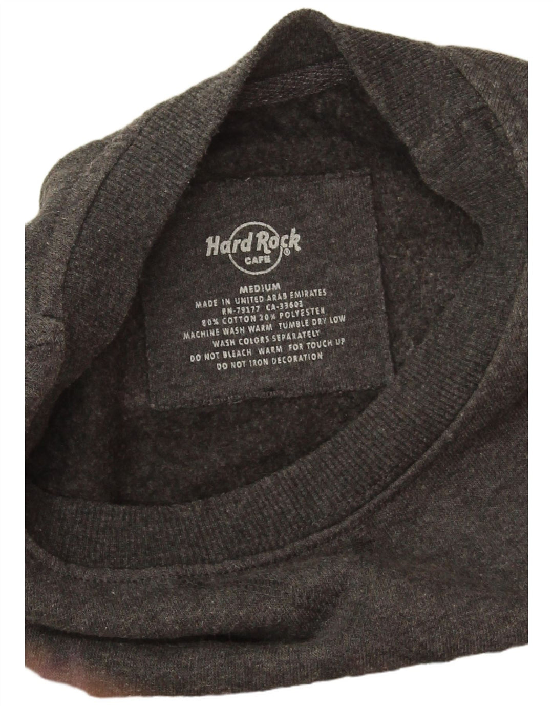 Hard Rock Cafe Herre Hollywood Grafisk Sweatshirt Jumper Medium Grå Flecked