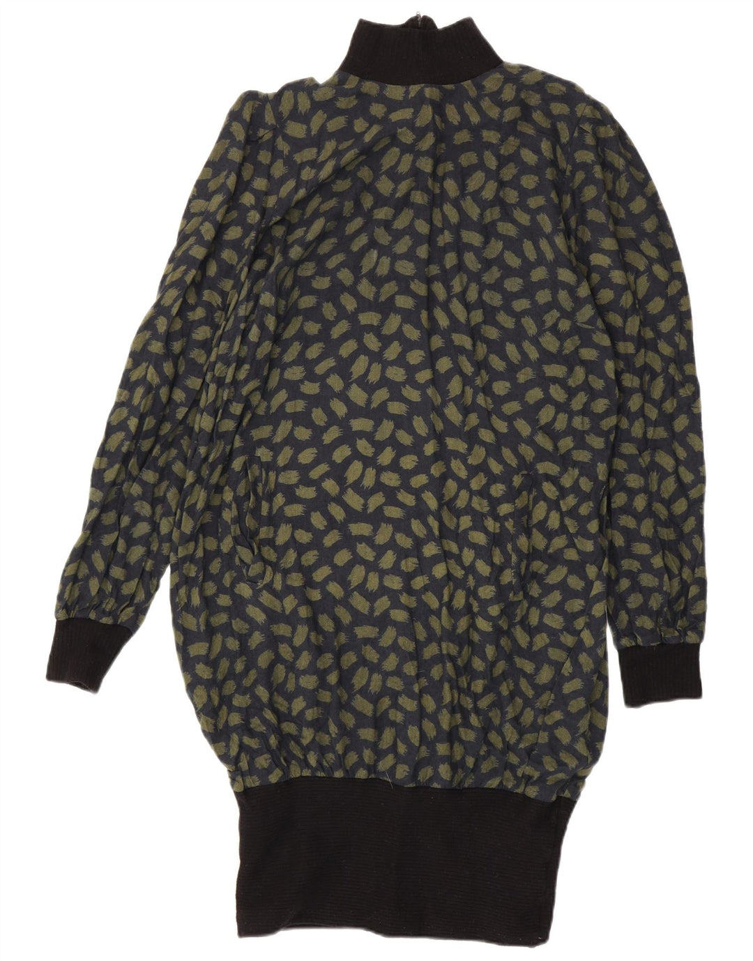 AVEDON Dame Abstrakt Mønster Langærmet Jumper Kjole IT 48 XL Navy Blue