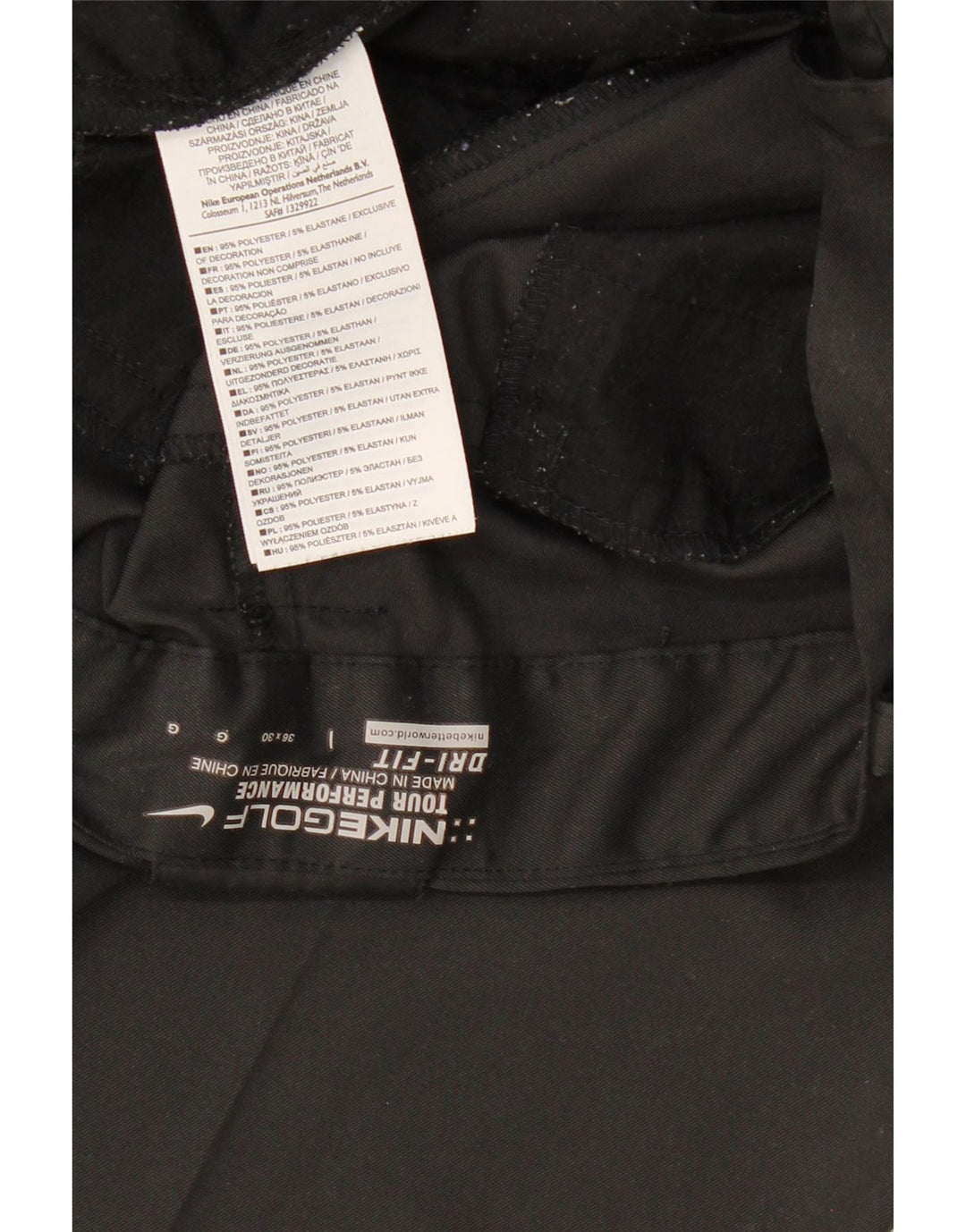 NIKE Mens Dri Fit Straight Casual Trousers W36 L30 Black Polyester Vintage Nike and Second-Hand Nike from Messina Hembry 