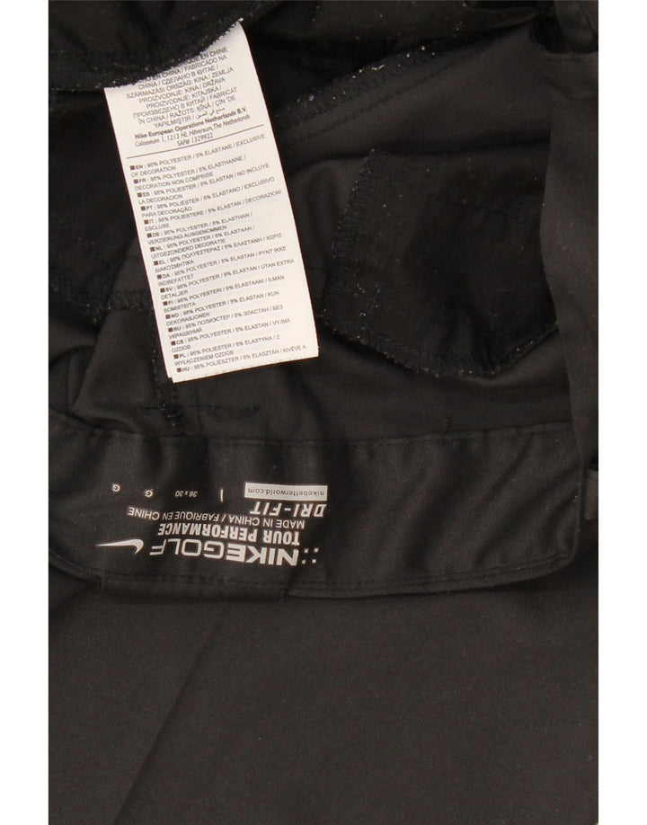 NIKE Mens Dri Fit Straight Casual Trousers W36 L30 Black Polyester Vintage Nike and Second-Hand Nike from Messina Hembry 