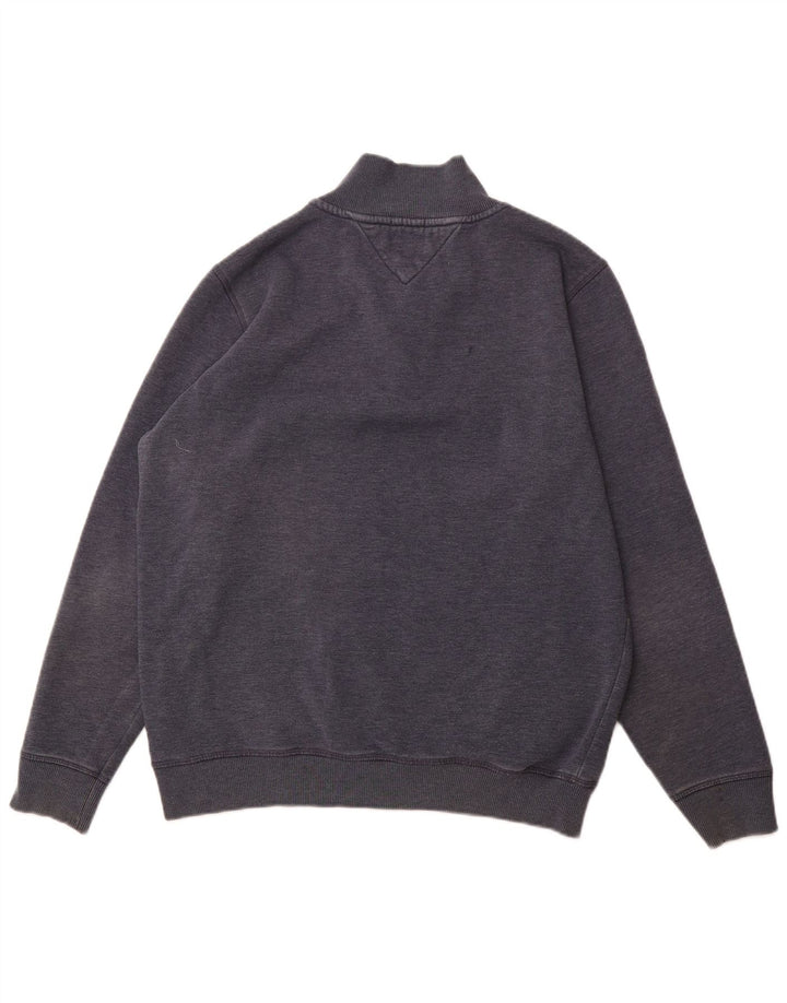 TOMMY HILFIGER Mens Regular Fit Zip Neck Sweatshirt Jumper XL Navy Blue