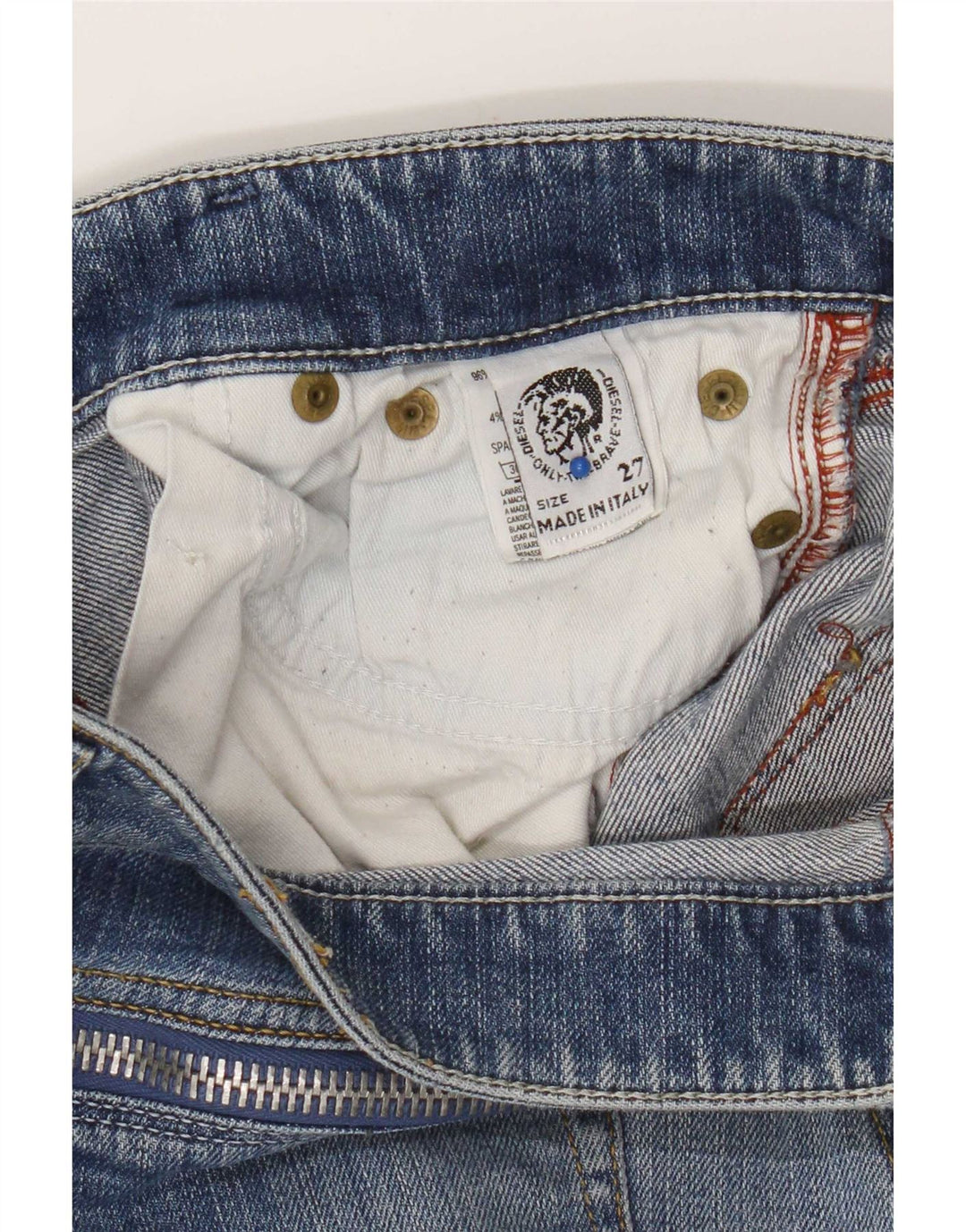 Diesel Dame Distressed Slim Jeans W27 L31 Blå Bomuld