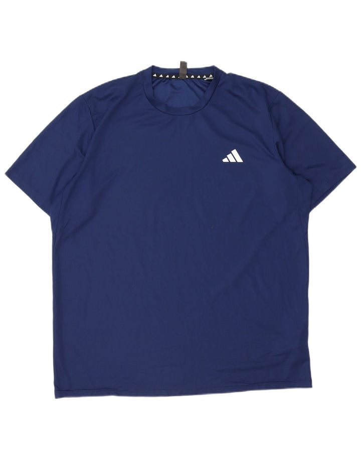 Adidas Herre Aeroready T-Shirt Top XL Navy Blue Polyester