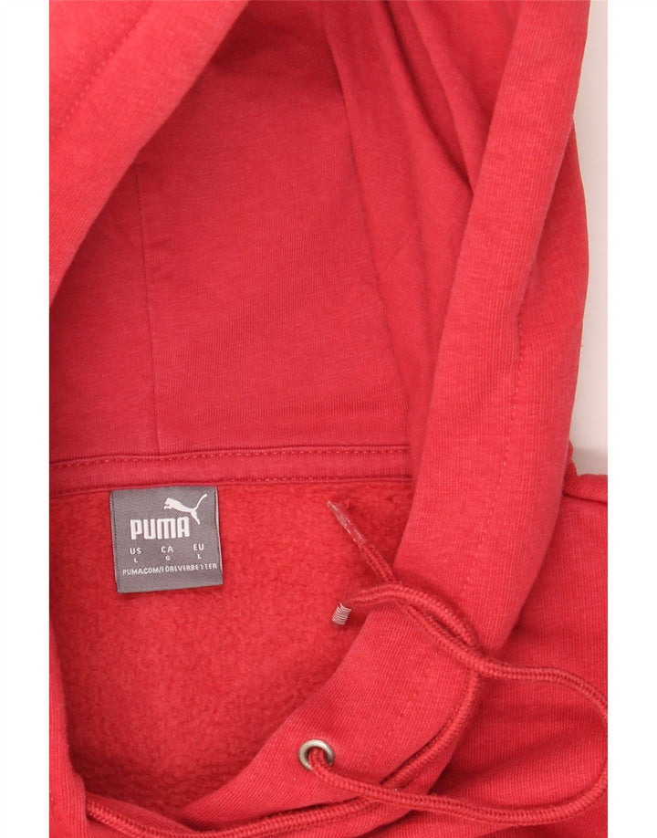 PUMA Womens Graphic Hoodie Jumper UK 16 Large Red Vintage Puma and Second-Hand Puma from Messina Hembry 