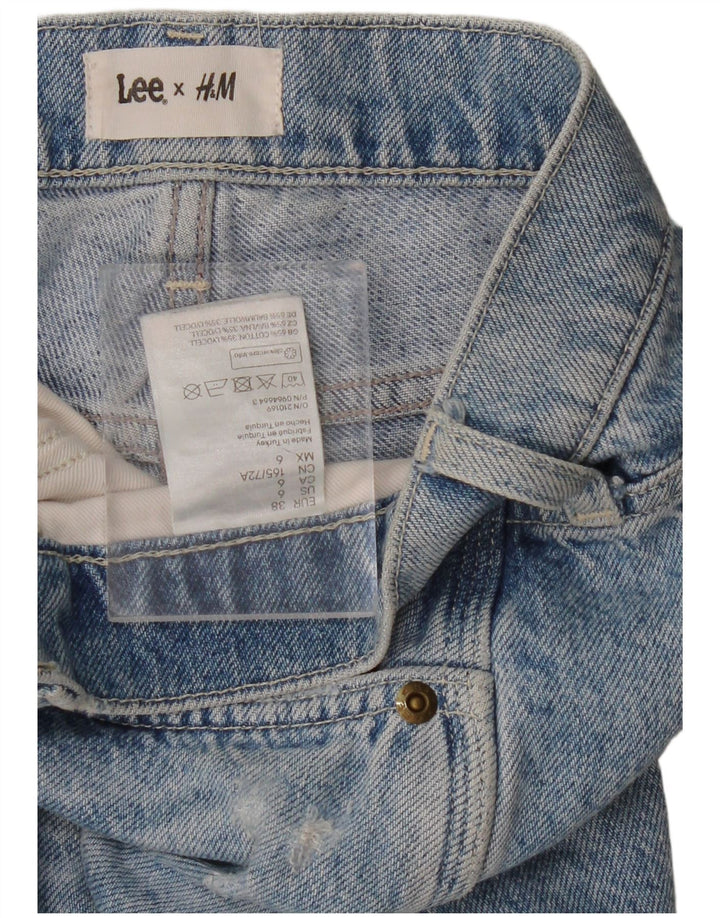 LEE Womens By H&M Distressed Straight Jeans US 6 Medium W32 L30 Blue