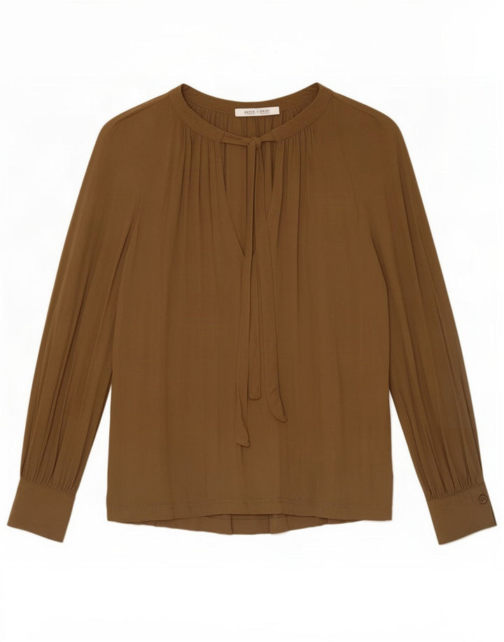 Zara Dame Oversized Bluse Top UK 10 Lille grøn viskose