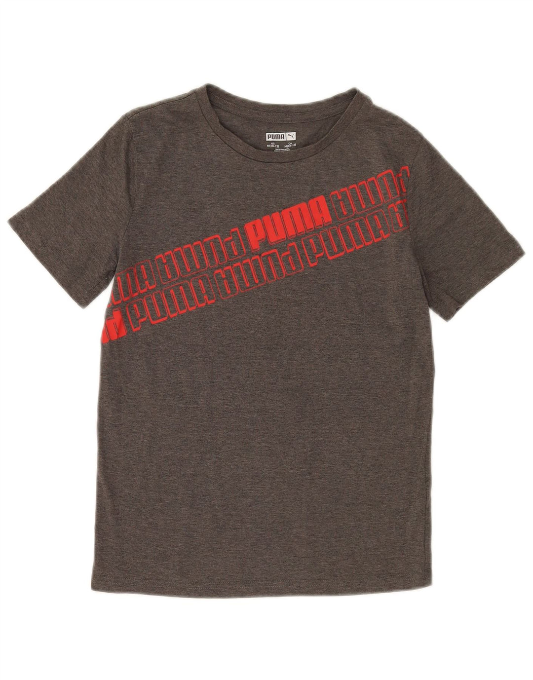Puma drenge grafisk t-shirt top 10-11 år medium grå bomuld