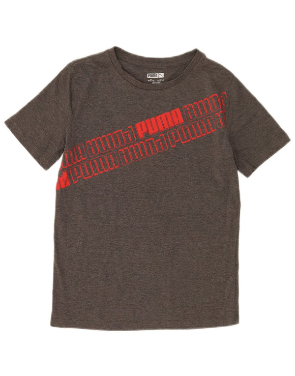 Puma drenge grafisk t-shirt top 10-11 år medium grå bomuld