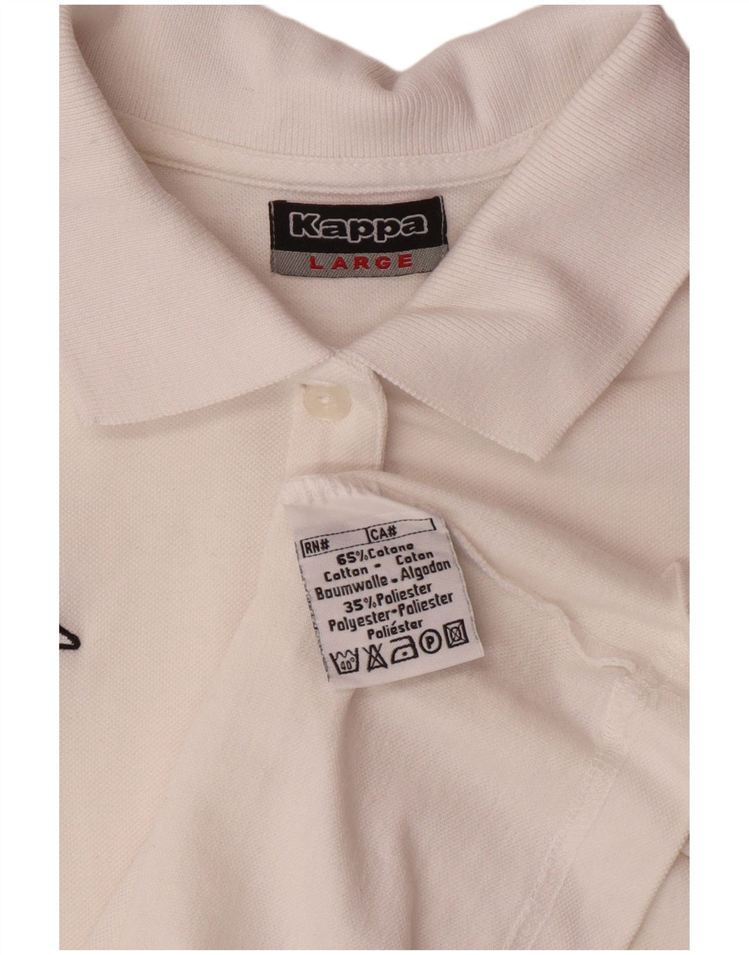 KAPPA Womens Polo Shirt UK 14 Large White Cotton