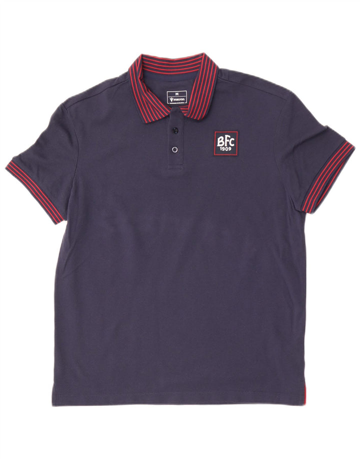 Macron Herre poloshirt Medium Navyblå Stribet bomuld