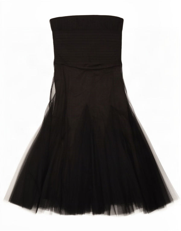 Monsoon Womens Oversized Strapless Dress UK 8 Small Black Polyester