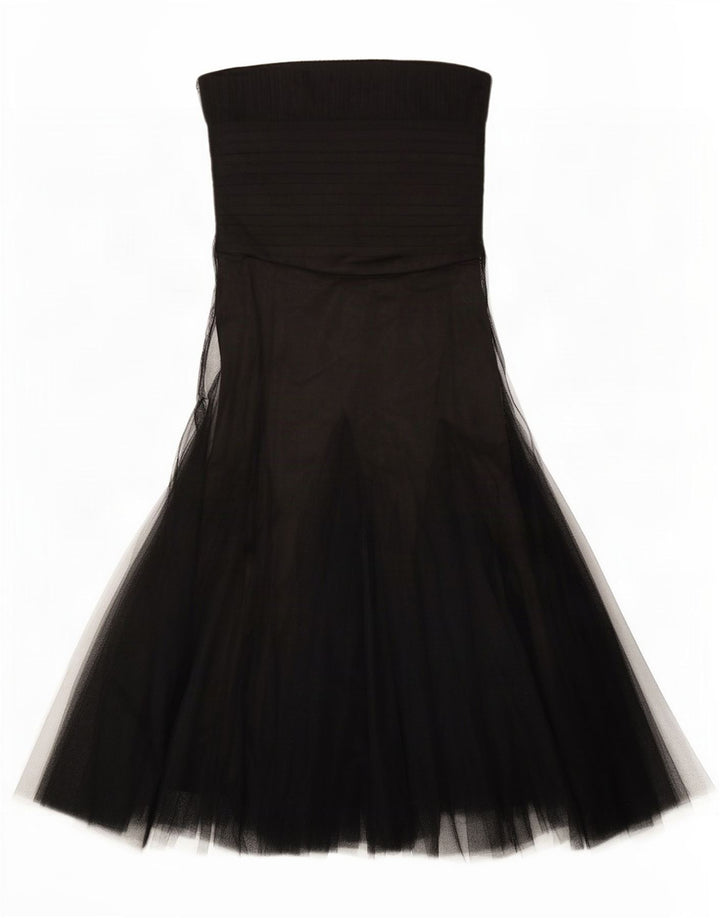 Monsoon Womens Oversized Strapless Dress UK 8 Small Black Polyester