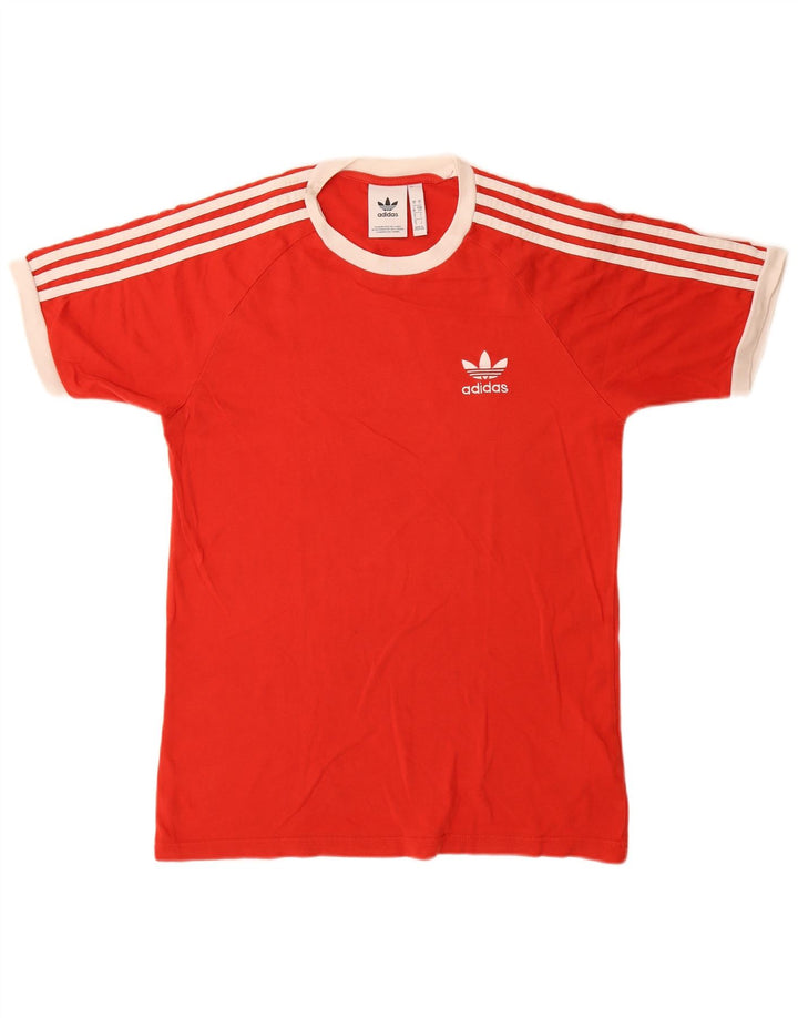Adidas Herre T-Shirt Top Lille Rød Bomuld