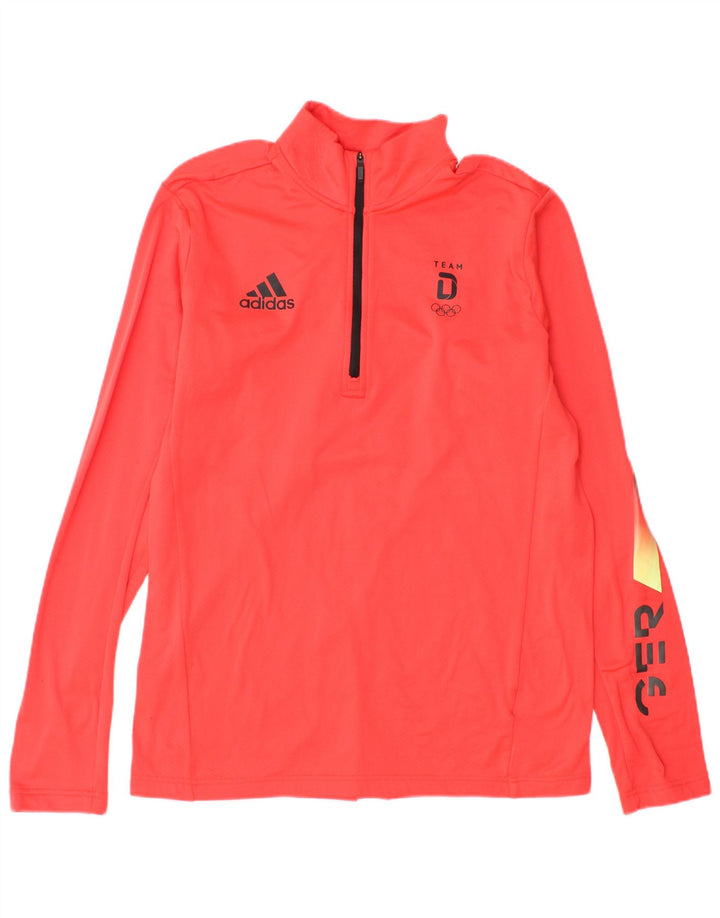 Adidas Herre grafisk lynlås trøje træningsdragt Top Medium Rød Polyester