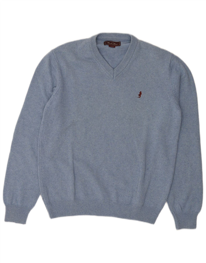 MARLBORO CLASSICS Herre V-hals sweater Stor blå uld